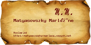 Matyasovszky Marléne névjegykártya